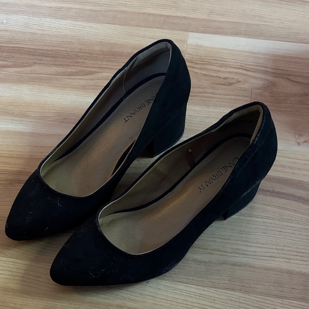 Lane Bryant Black Suede Heels